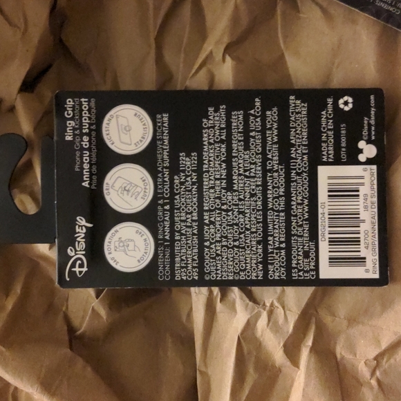 Disney Ring Clip Phone Grip & Kickstand 360° Rotation Mickey Mouse Disney NWT - Picture 5 of 8